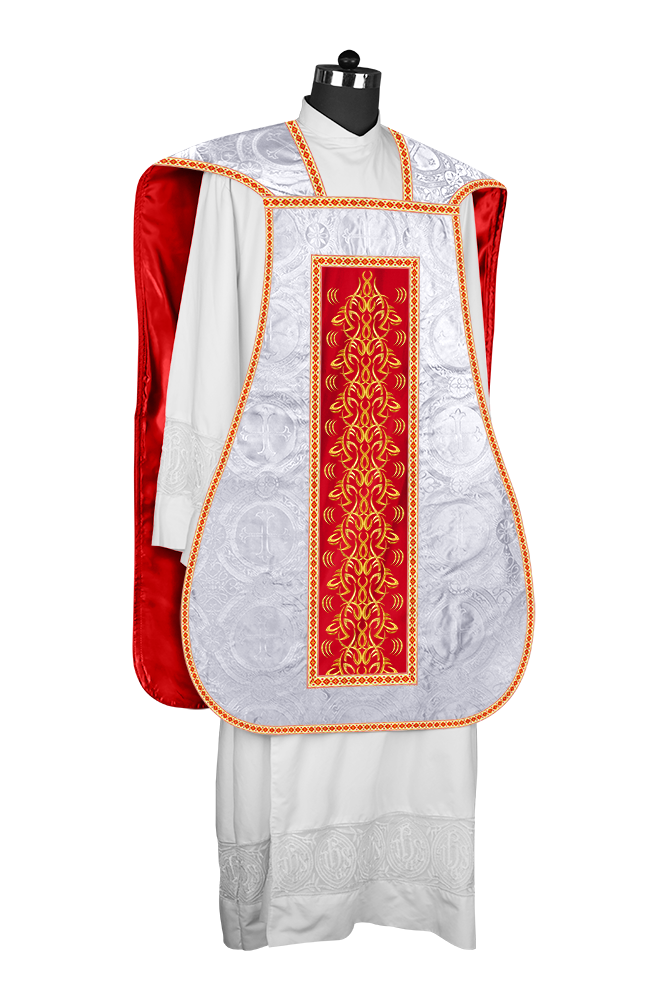 Roman Fiddleback Chasuble With Enhanced Embroidery  & trims