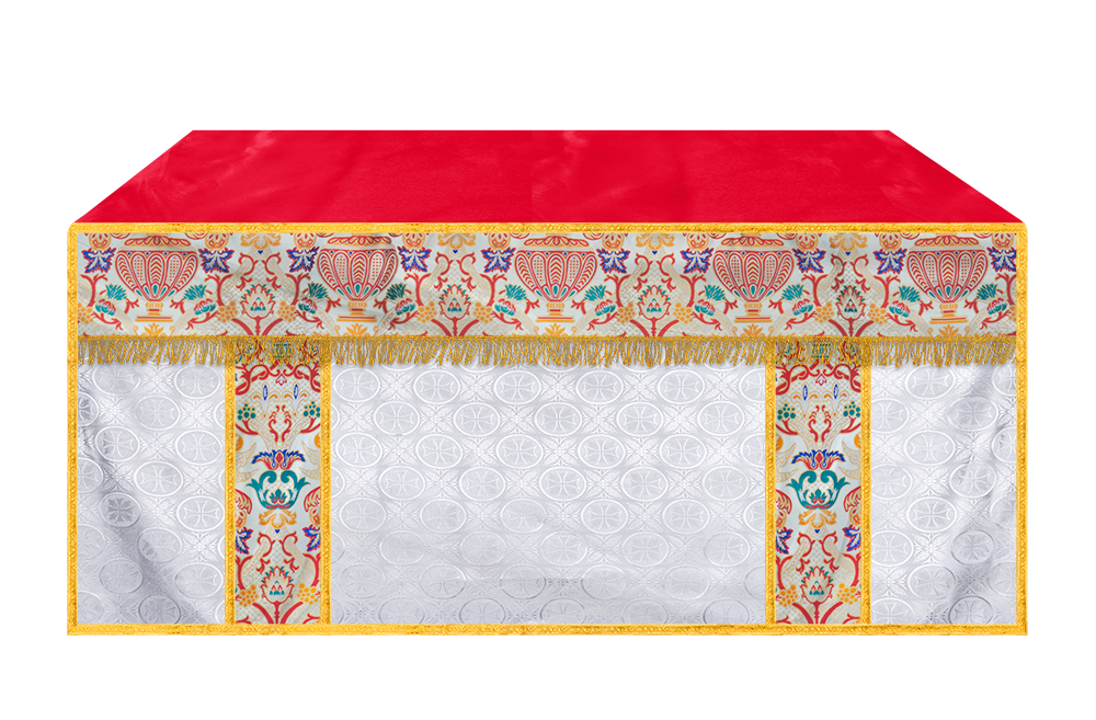 Tapestry Altar Cloth with Woven Braids and trims