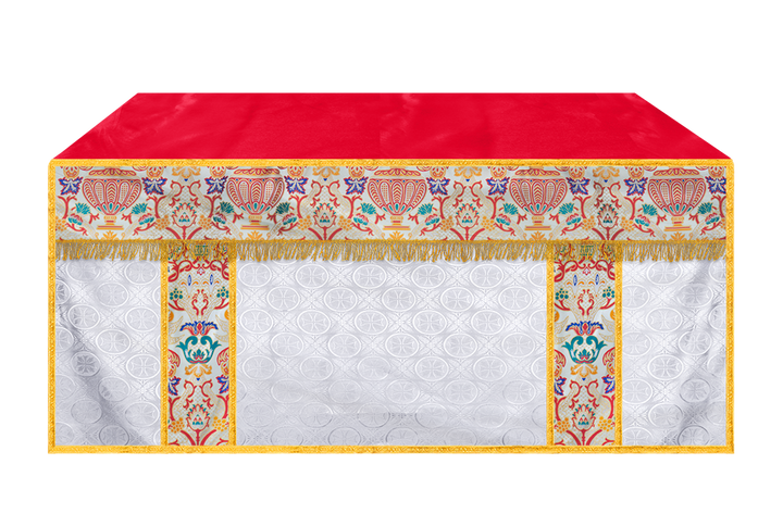 Tapestry Altar Cloth with Woven Braids and trims