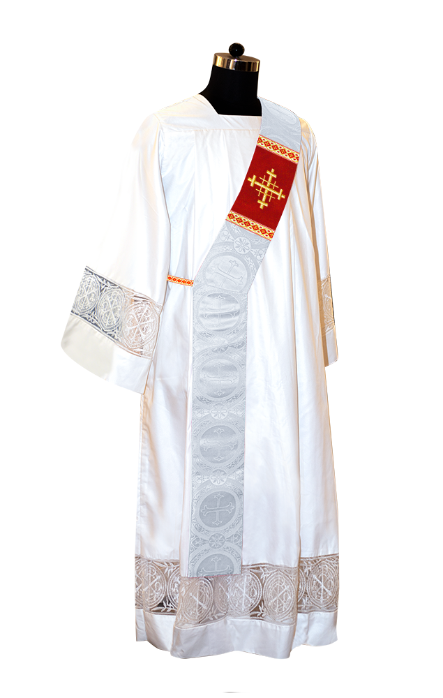 Deacon Stole with Liturgical Motif and Trims