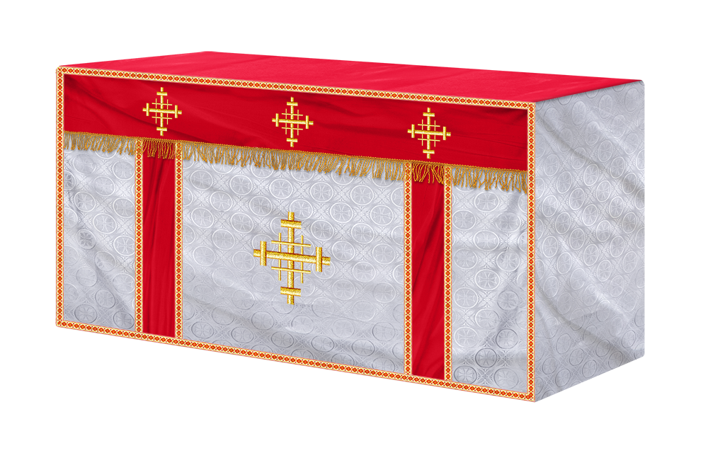 Liturgical Altar Cloth with Jerusalem Cross Motif
