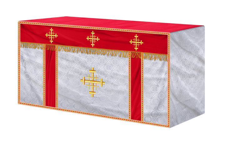 Liturgical Altar Cloth with Jerusalem Cross Motif