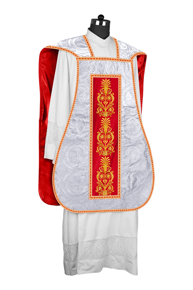 Roman Chasuble Vestments Adorned With Trims