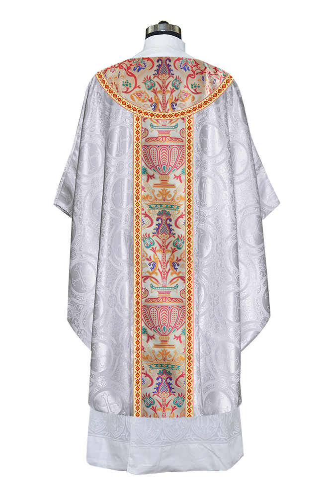 Gothic Chasuble in Coronation Tapestry Enhanced with Orphrey and Trims