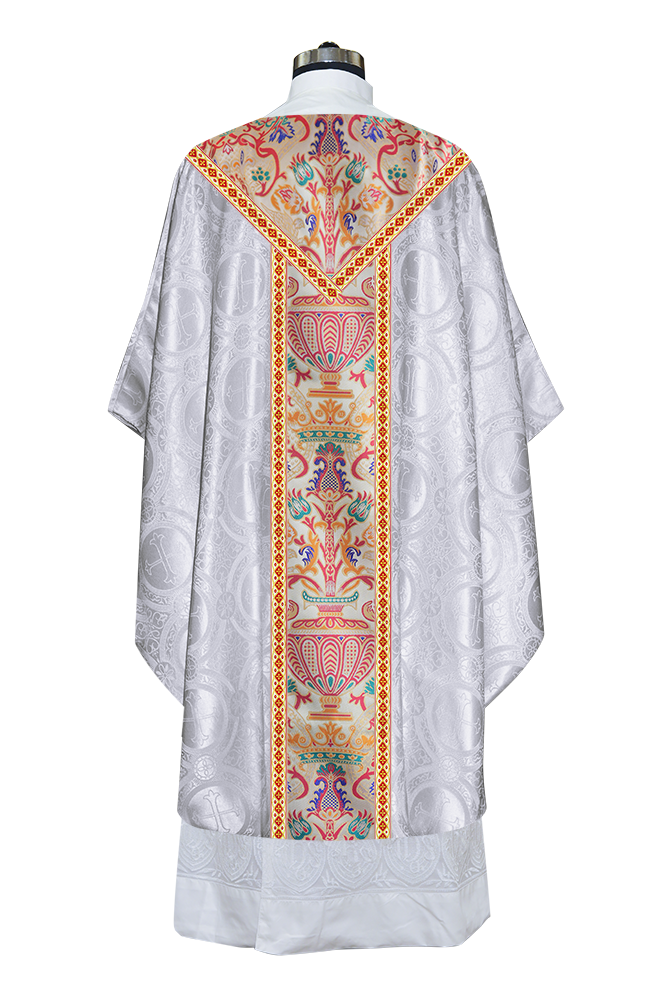 Gothic Chasuble in Coronation Tapestry Enhanced with Orphrey and Trims