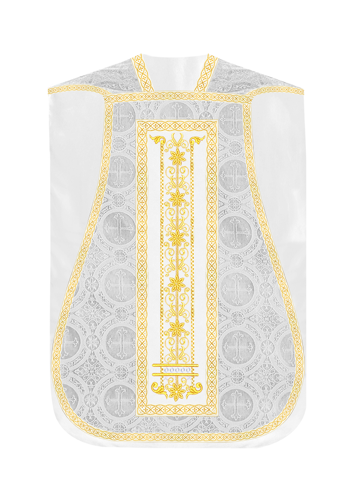 Roman Chasuble Vestment Enhanced With Orphrey and Trims