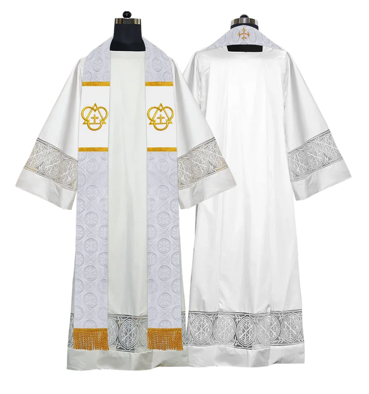 Minister Stole with Ornate Embroidered Motif