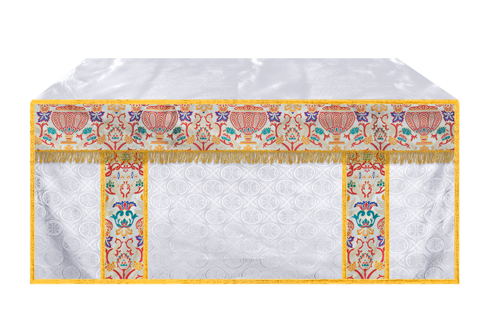 Tapestry Altar Cloth with Woven Braids and trims
