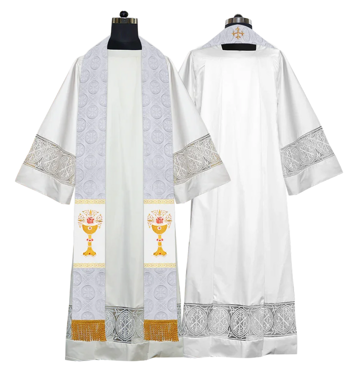 Elegant Gothic Stole with Embroidered Spiritual Motif