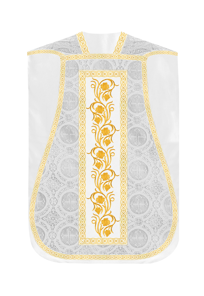 Roman Chasuble Vestment With Grapes Embroidery and Trims