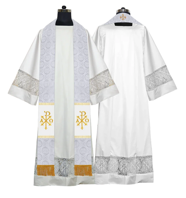 Liturgical Stole Adorned with Spiritual Motif and Trims