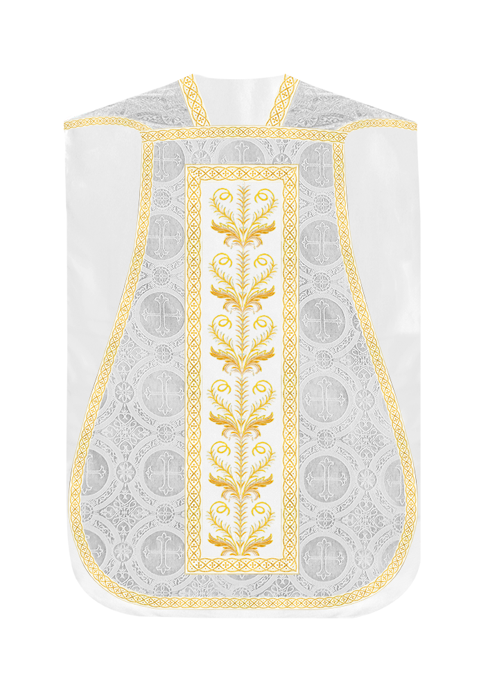 Roman Chasuble Vestment With Detailed Orphrey