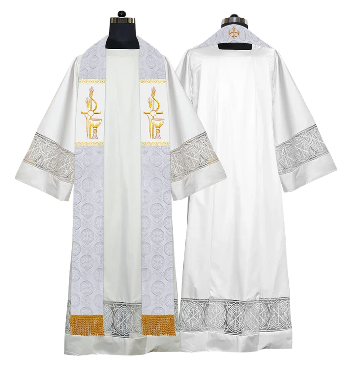 Elegant Gothic Stole with Embroidered Spiritual Motif