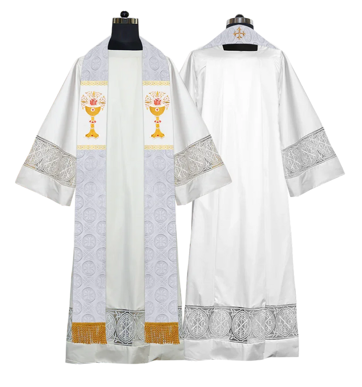 Elegant Gothic Stole with Embroidered Spiritual Motif