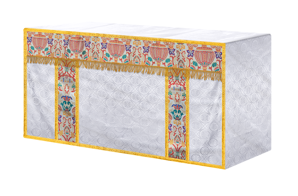 Tapestry Altar Cloth with Woven Braids and trims
