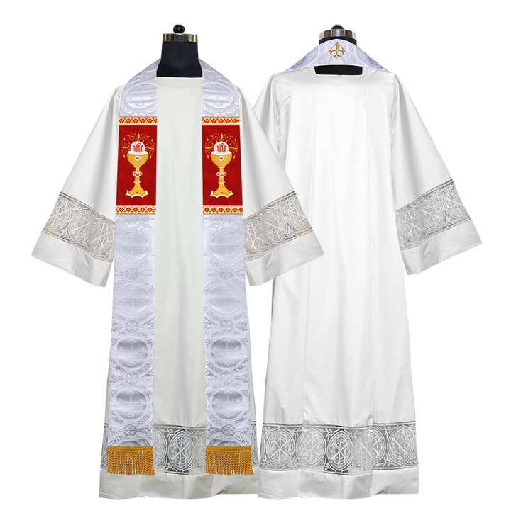 Liturgical Chalice with IHS Embroidered Stole