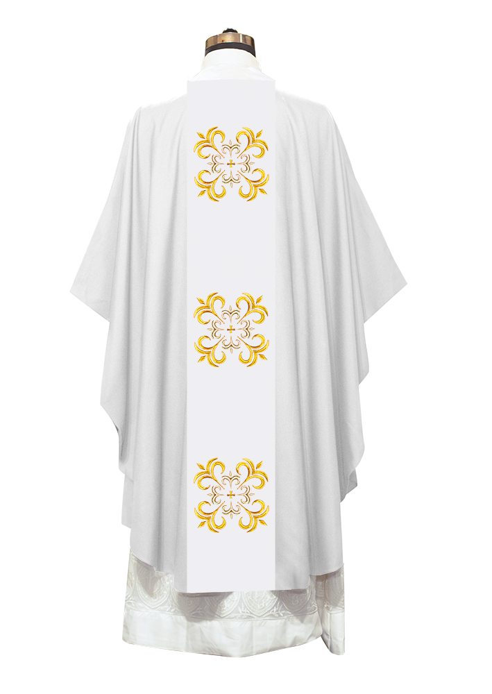 Gothic Chasuble vestment embellished with liturgical motifs