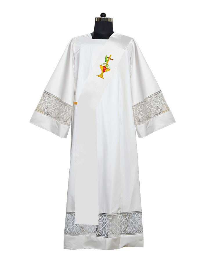 Communion Motif Embroidered Deacon Stole