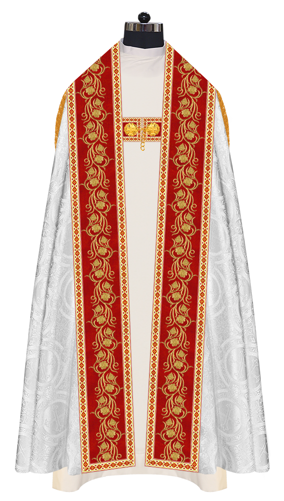 Roman Cope Vestment with Grapes Embroidered trims