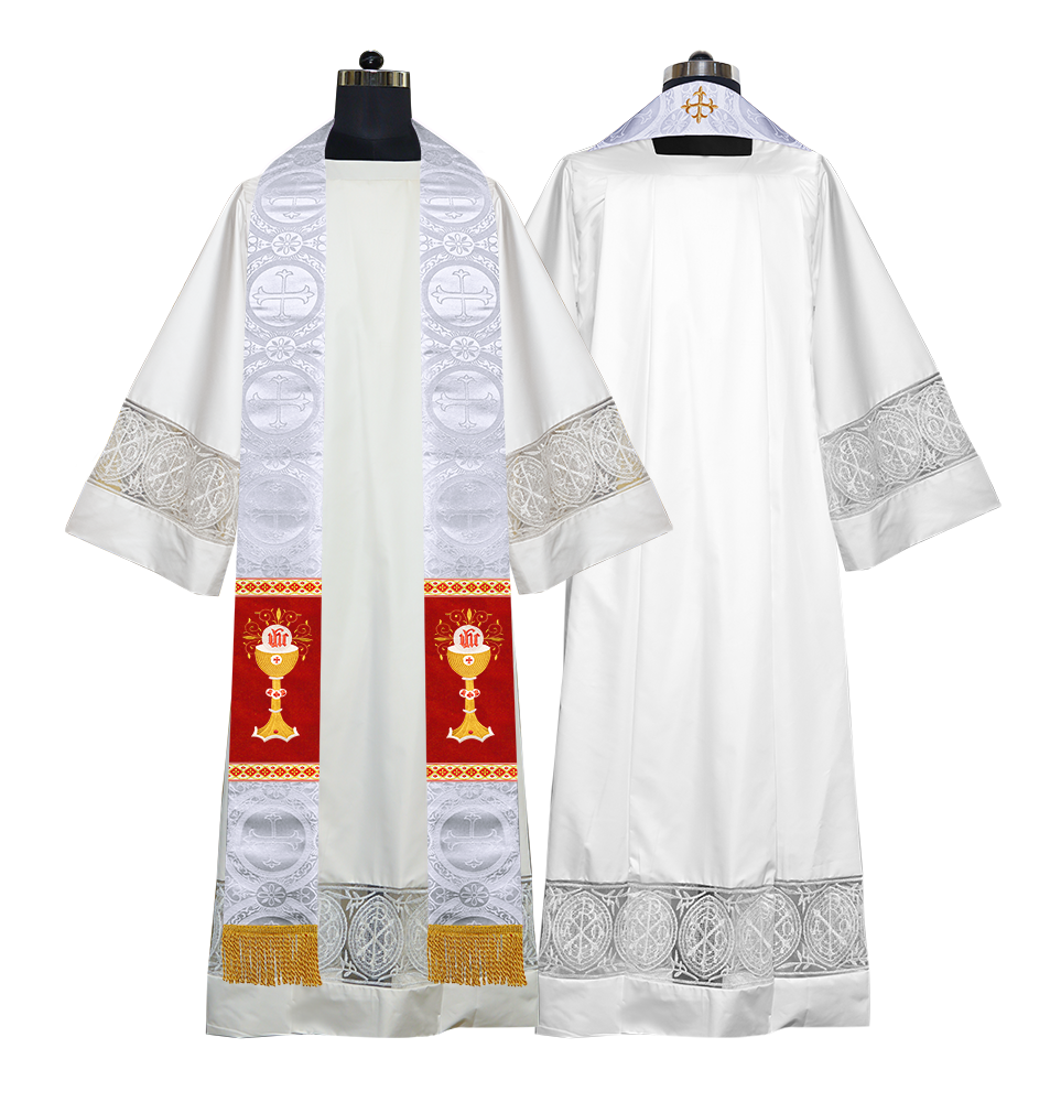 Liturgical Chalice with IHS Embroidered Stole