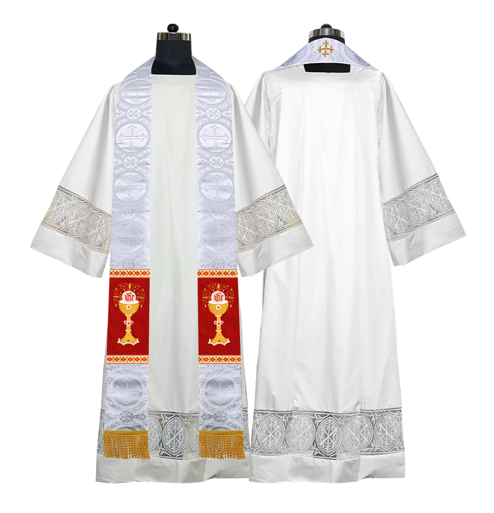 Liturgical Chalice with IHS Embroidered Stole