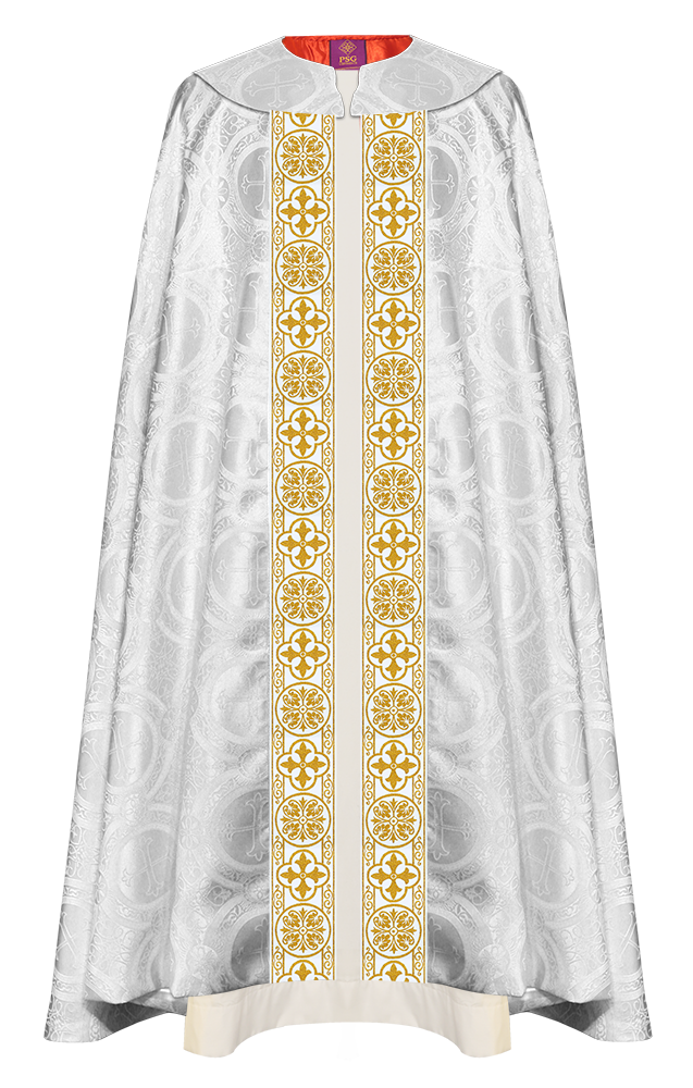 Gothic Cope Vestments with White Woven Braided Orphrey