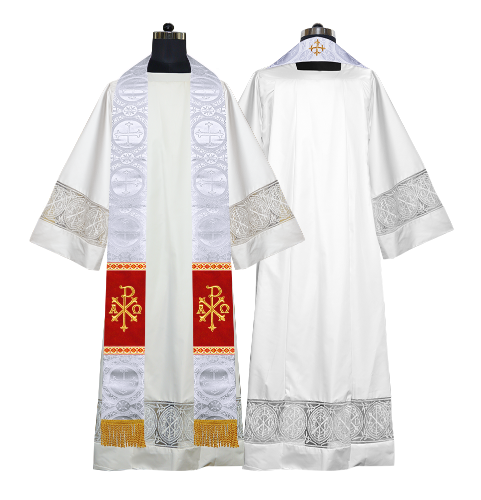 Minister Stole with Embroidered Liturgical motif