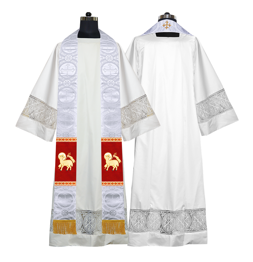 Minister Stole with Embroidered Liturgical motif