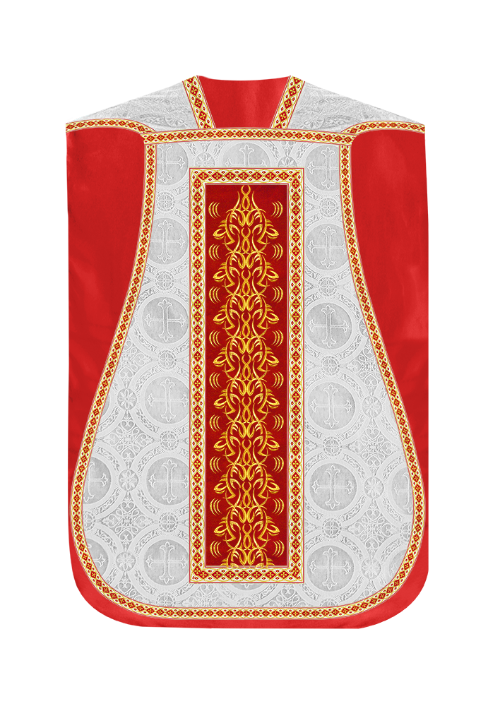 Roman Fiddleback Chasuble With Enhanced Embroidery  & trims