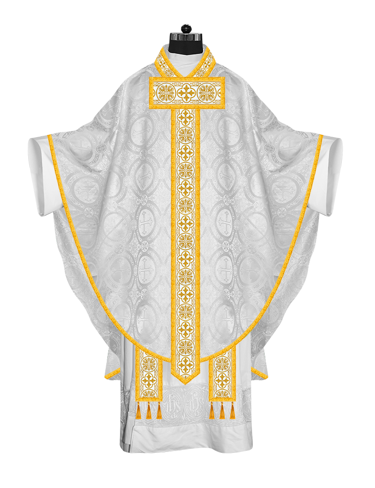 Ornate Gothic Chasuble with Elegant Braided Orphrey