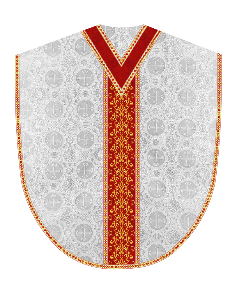 Borromean Chasuble Vestment With Braided Orphrey and Trims