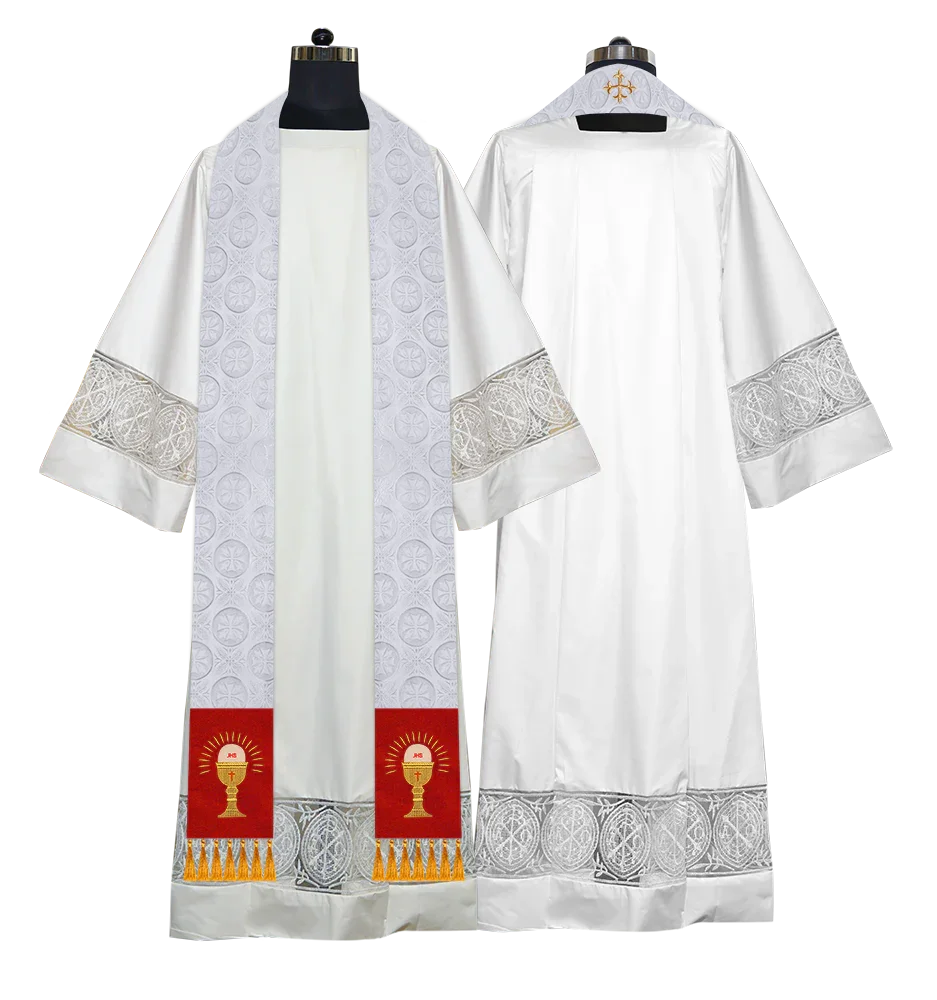 Ordination Stole with Embroidered Spiritual Motif