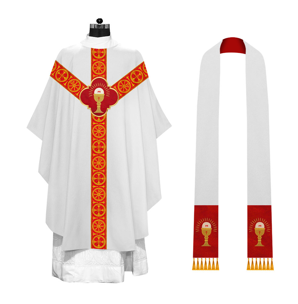 Gothic Chasuble Vestment with Y type braided orphrey