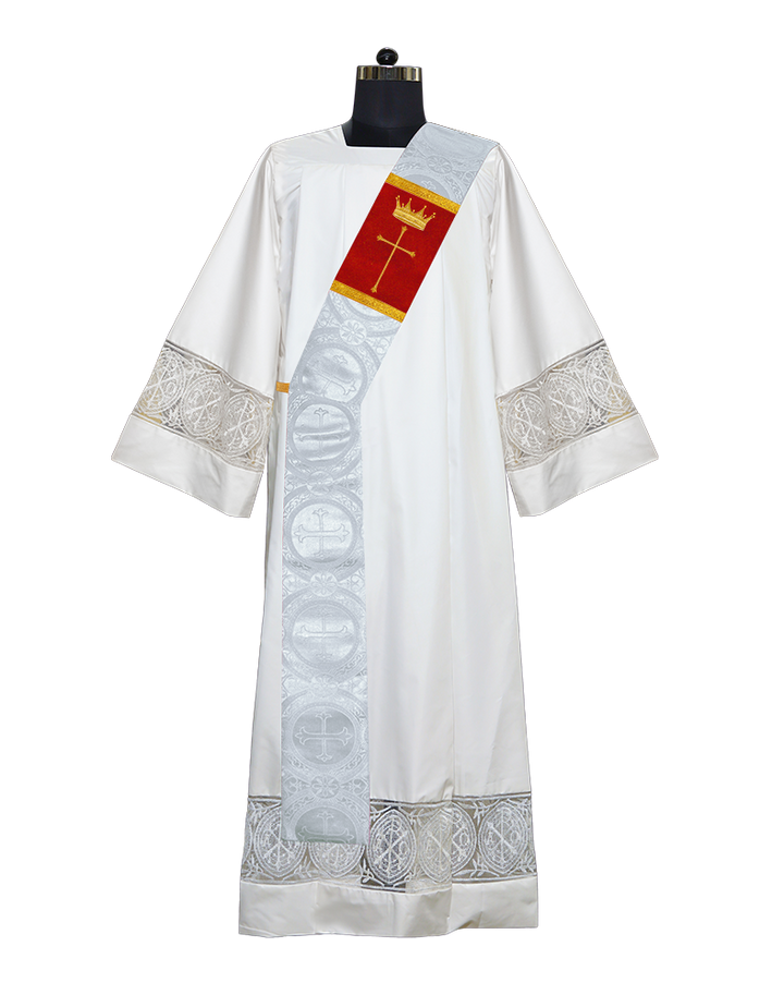 Deacon Stole Decorated with Crown and Cross