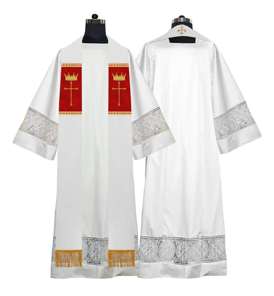 Pastor Clergy Stole with Spiritual Cross and Crown Embroidery
