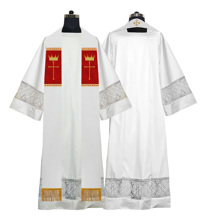 Pastor Clergy Stole with Spiritual Cross and Crown Embroidery