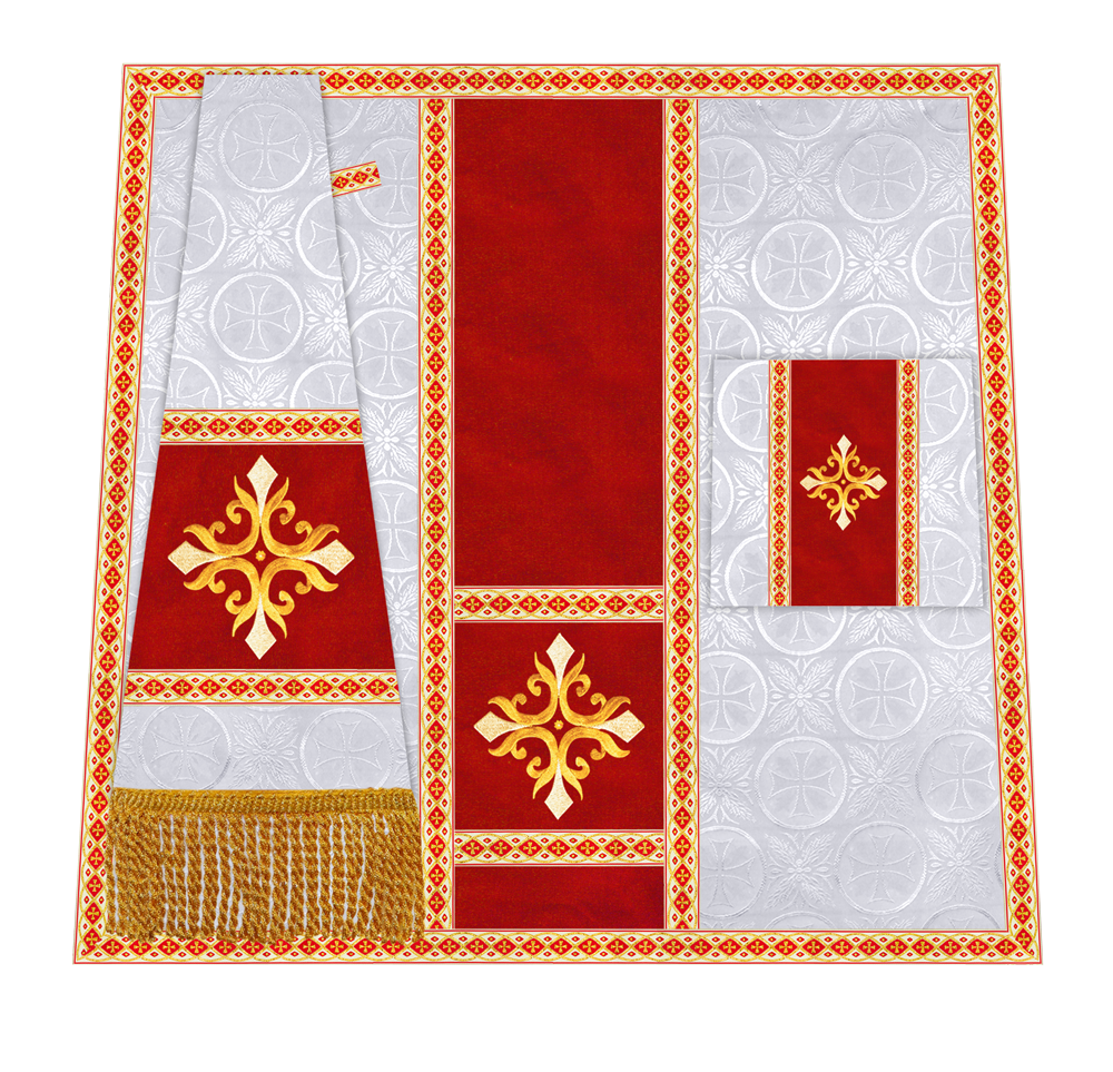Traditional Altar Mass Set with  Embroidered Motifs