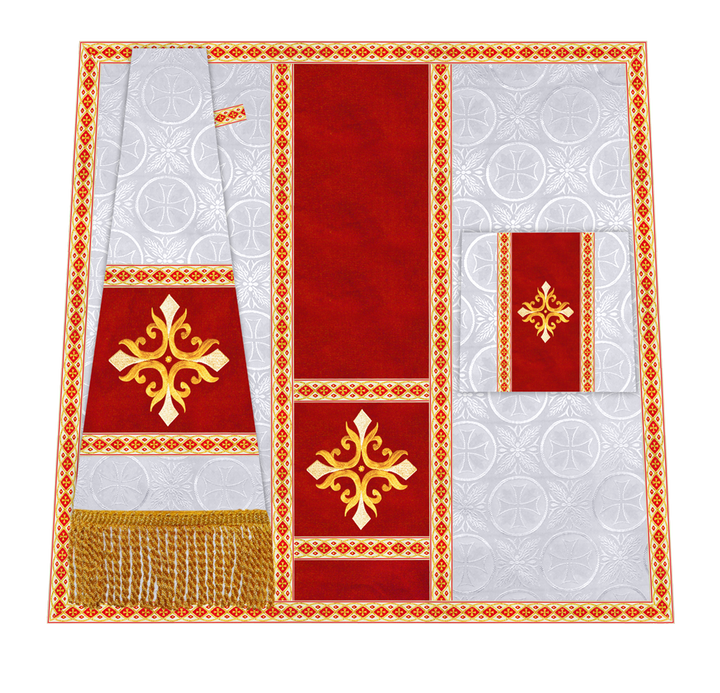 Traditional Altar Mass Set with  Embroidered Motifs