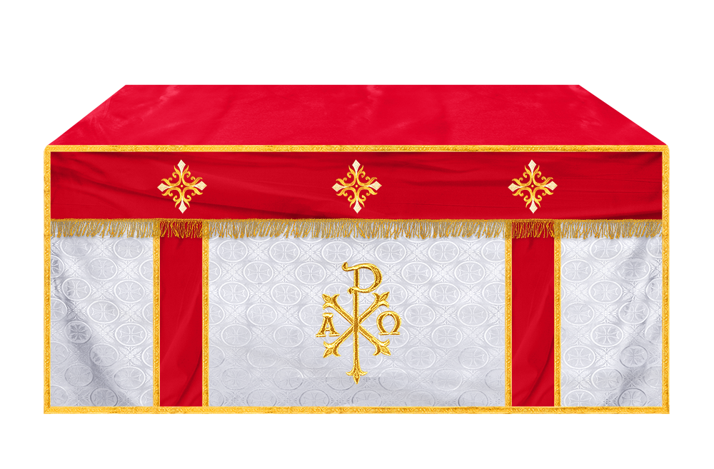 Church Altar Cloth with Embroidered PAX and Cross