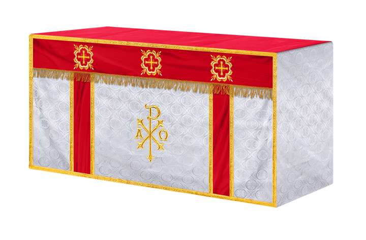 Church Altar Cloth with Embroidered PAX and Cross