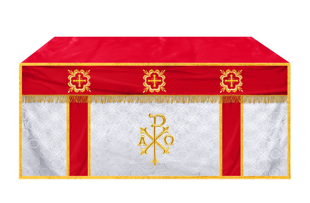 Church Altar Cloth with Embroidered PAX and Cross
