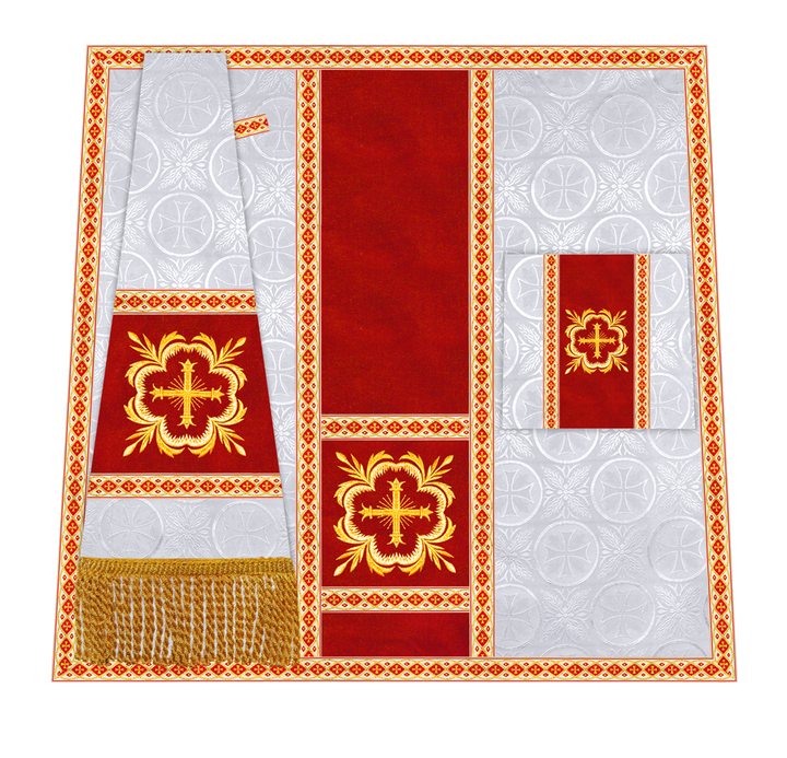Traditional Altar Mass Set with  Embroidered Motifs