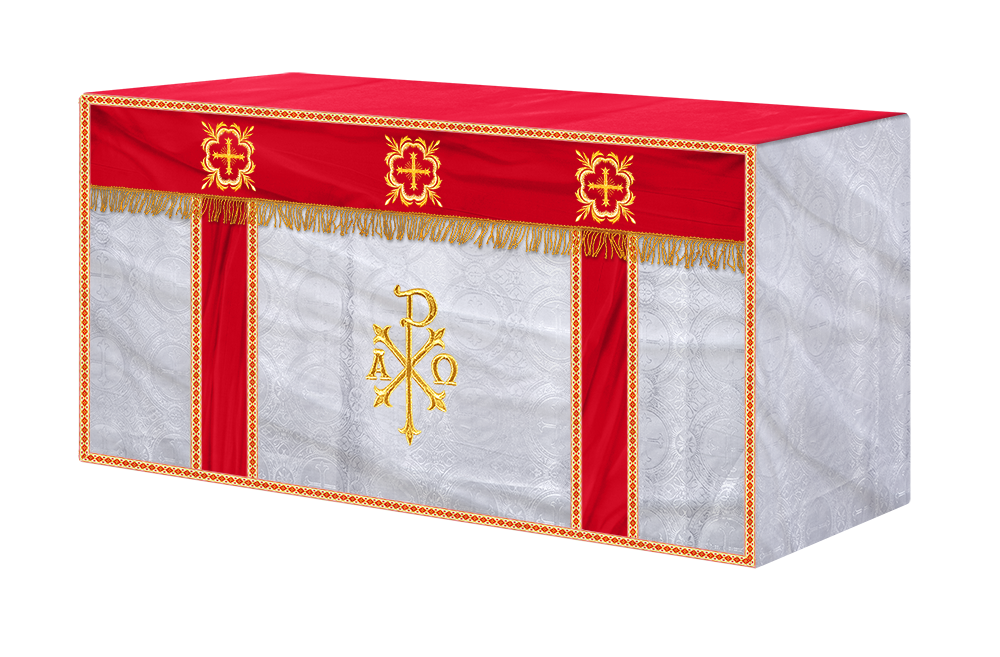 Altar Cloth with Spiritual Cross with Trims