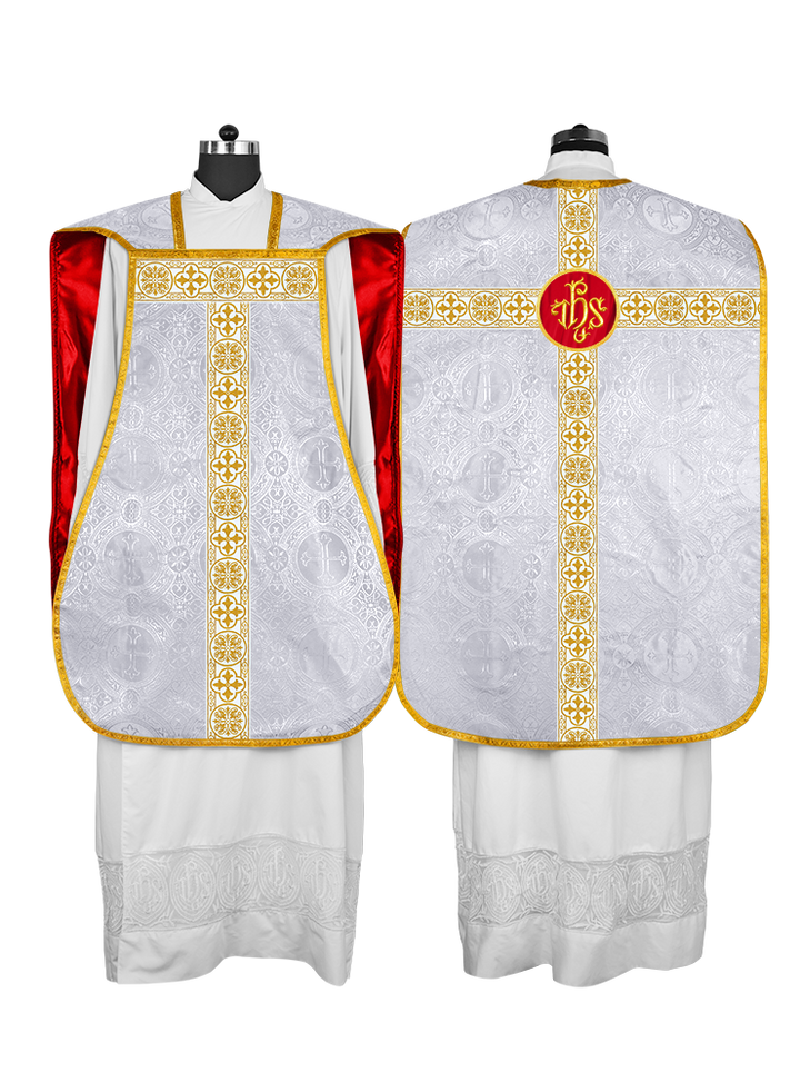 Casulla católica romana con motivo espiritual 