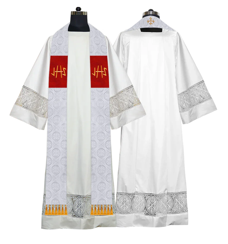 Ordination Stole with Embroidered Spiritual Motif