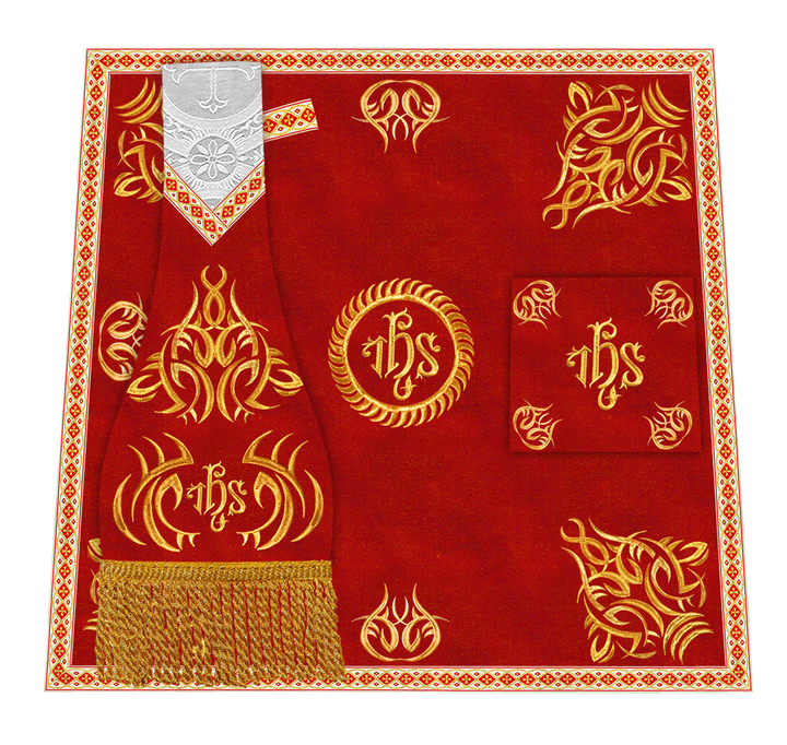 Set of Four Roman Chasuble with Embroidered Trims