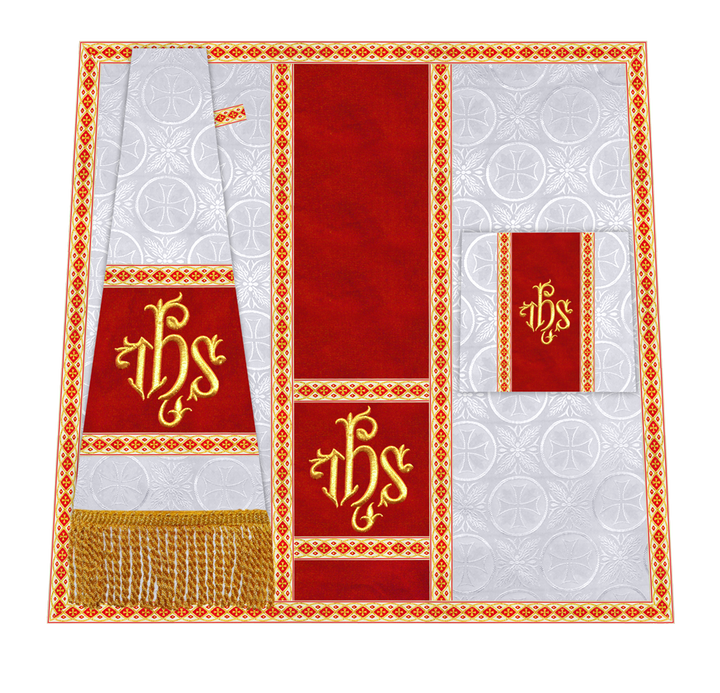 Traditional Altar Mass Set with  Embroidered Motifs