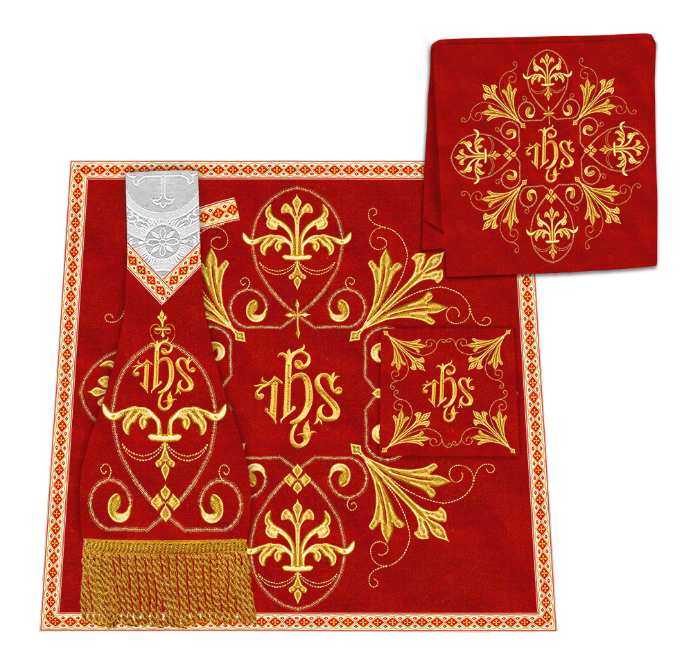 Borromean Chasuble Vestment With Spiritual Motifs and Trims