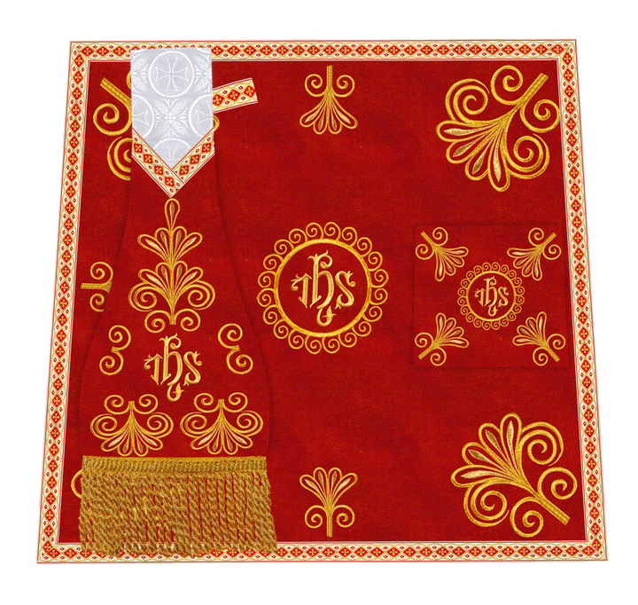 Ornate Altar Cloth with Gold Embroidery & Gothic Cross Design
