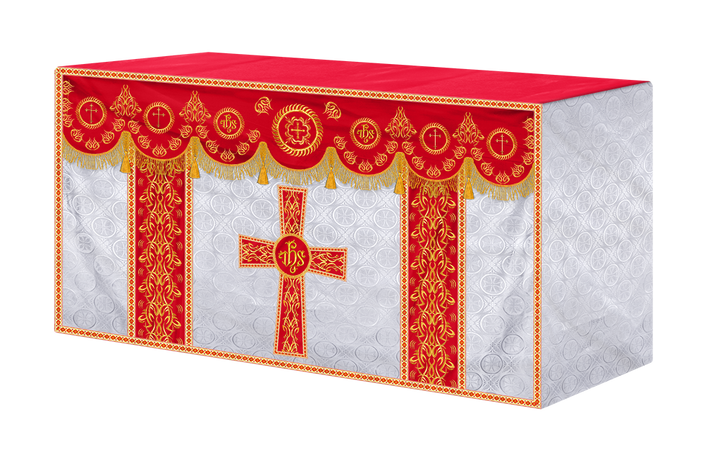 Church Altar Frontal with Ornate Embroidery & Spiritual Motifs